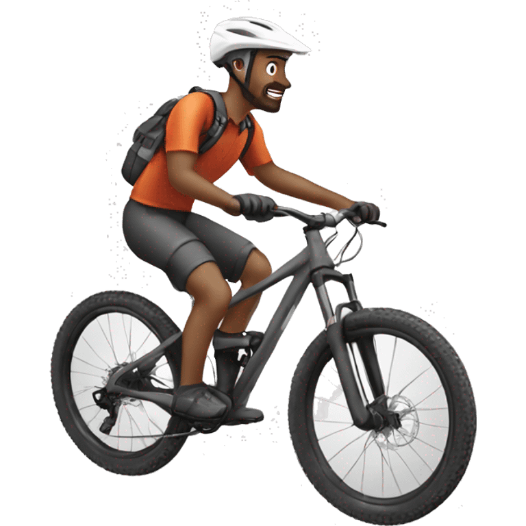 man mountainbike white riding emoji