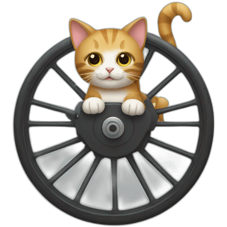 Cat on wheel emoji