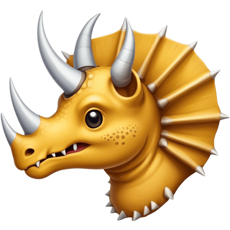 papers pierced with triceratops horm emoji