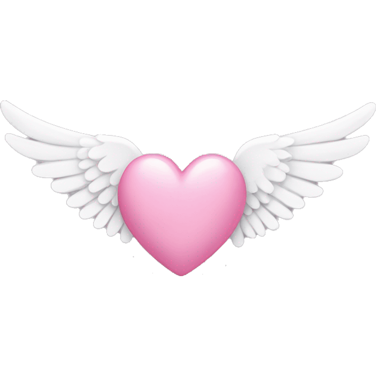 Pink heart flying with white wings emoji