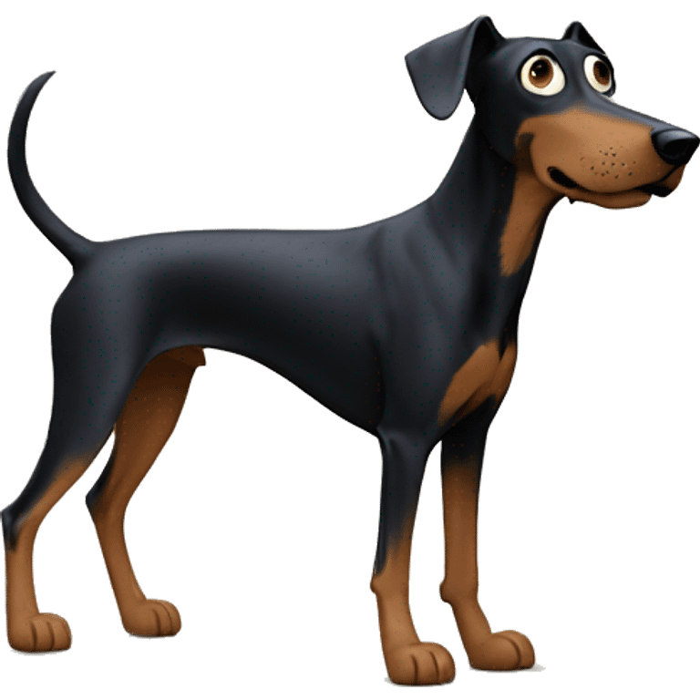 Coraline with a Doberman emoji