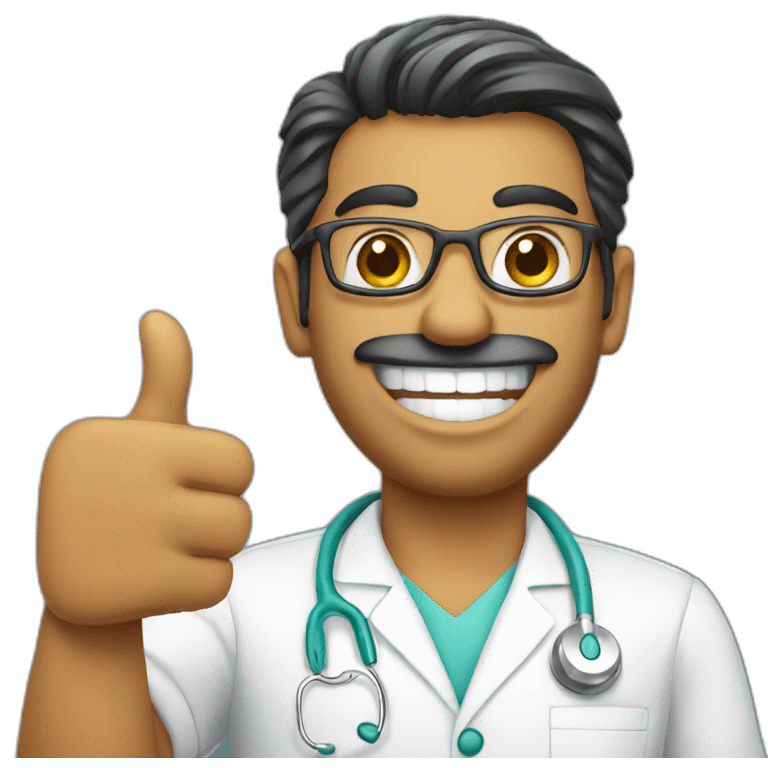 indian dentist giving thumbs up emoji