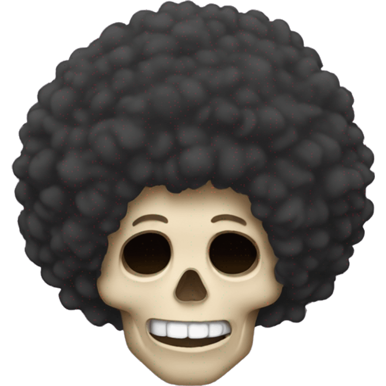 skull emoji with afro hair emoji