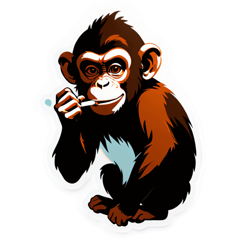 Monkey with smoke coming out of his ears emoji