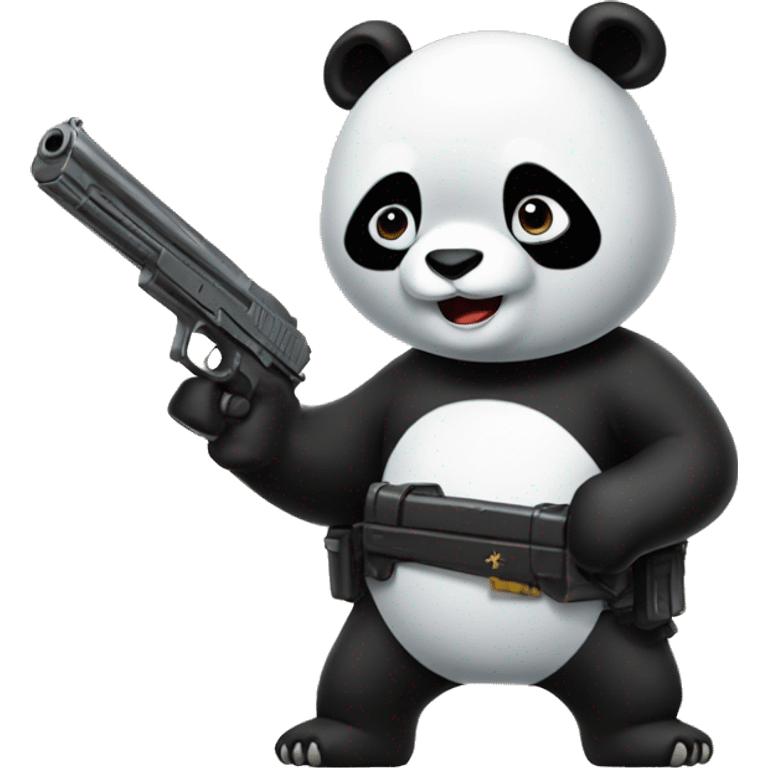 A panda with a gun emoji