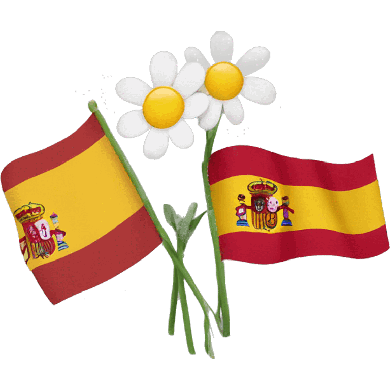 Spain flag include two elephant an one flower  emoji