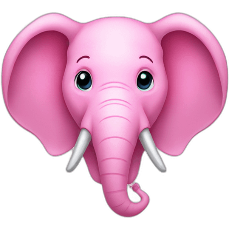 Pink elephant head with super large ears emoji