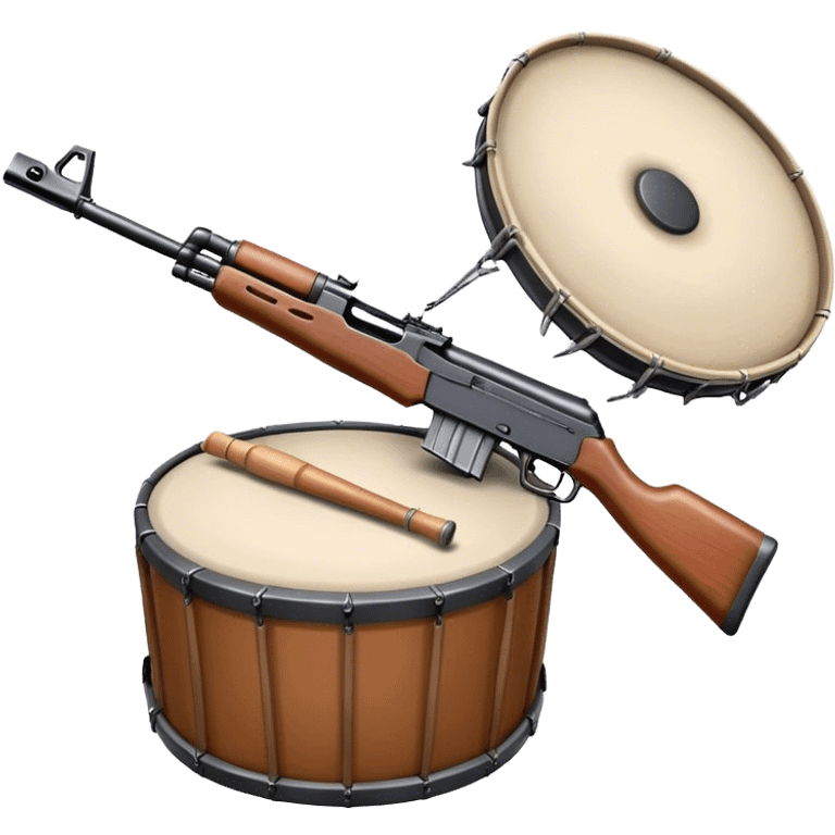 ak-47 with a drum emoji