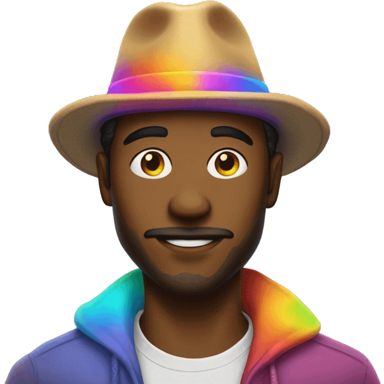 Guy with hat colorful aura emoji