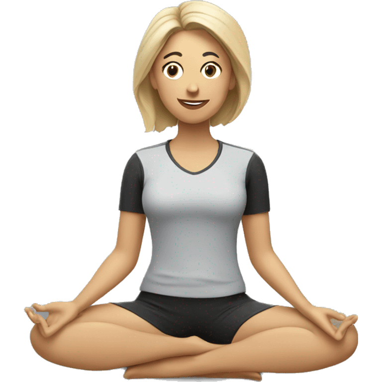 yoga teacher watching soccer emoji