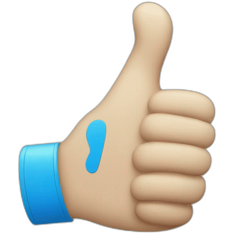 thumbs up emoji as a blue medical glove emoji