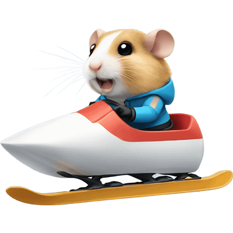 Hamster driving ski emoji