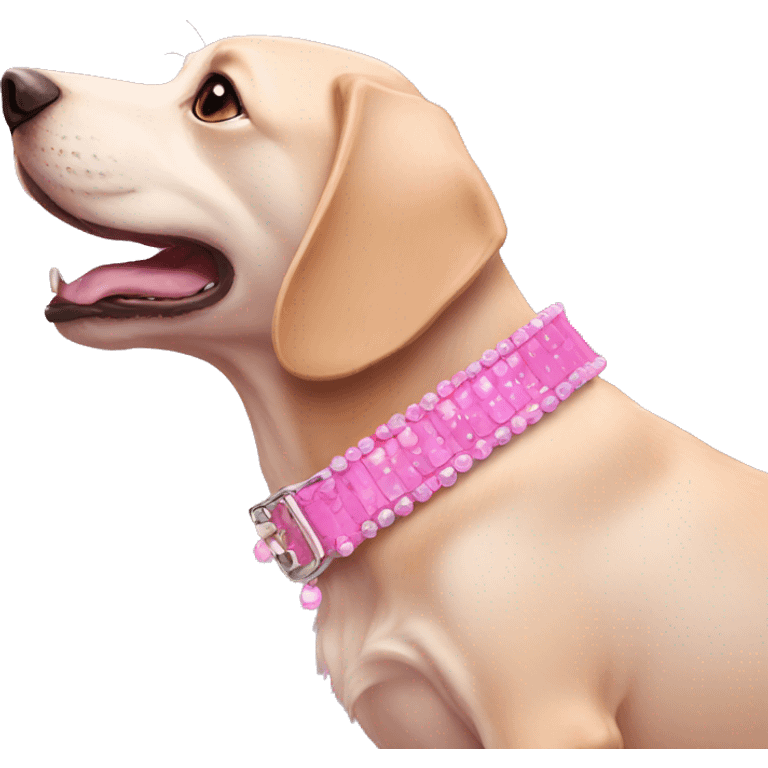 pink dog collar with beads emoji