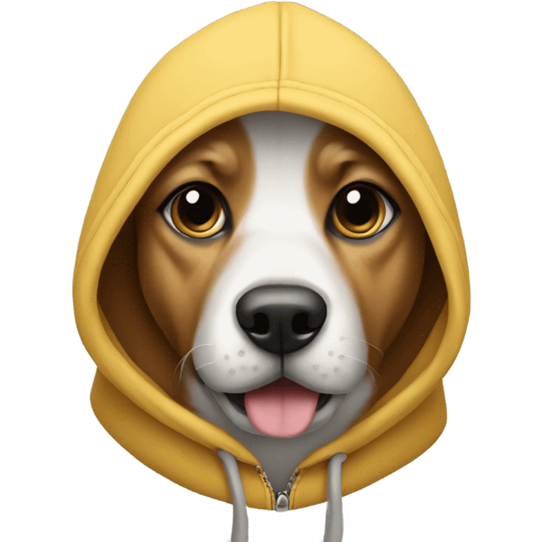 Dog wearing hoodie emoji