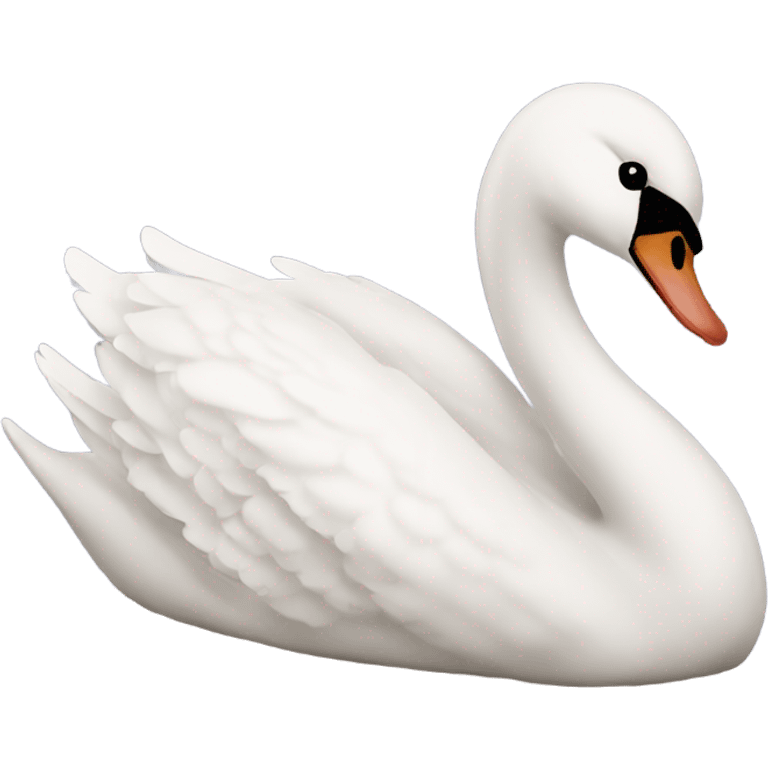 Swan with sparkling brown with black ribbon on neck  emoji