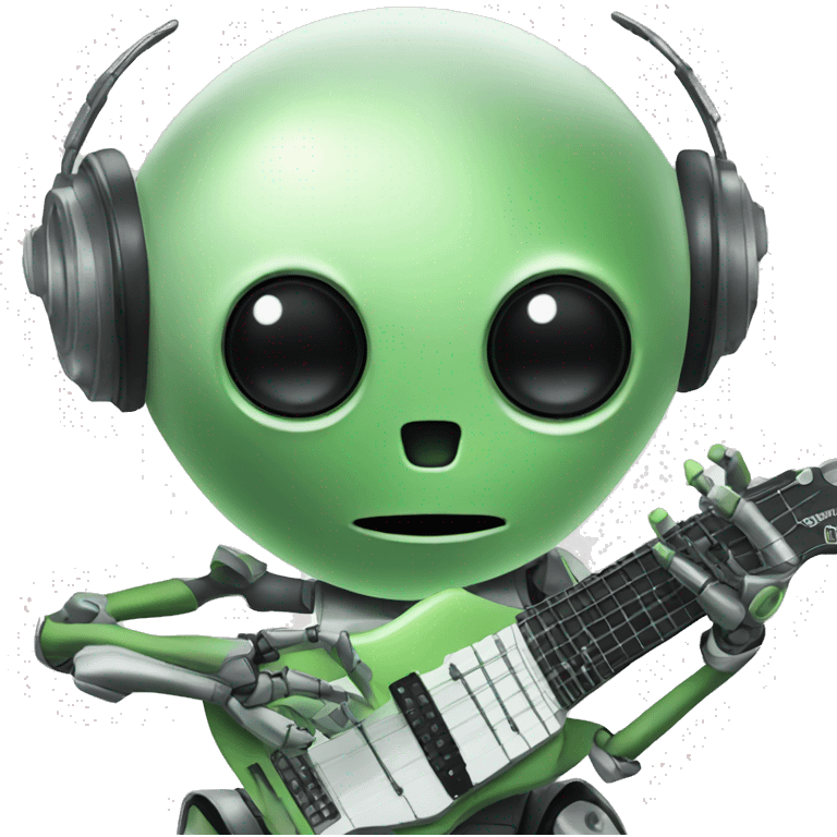 Robot Alien who play music emoji