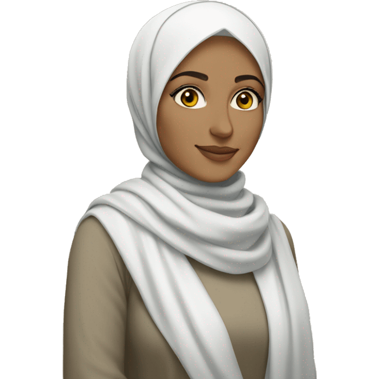 A white beautiful hijabi woman wearing a light color loose hijab emoji