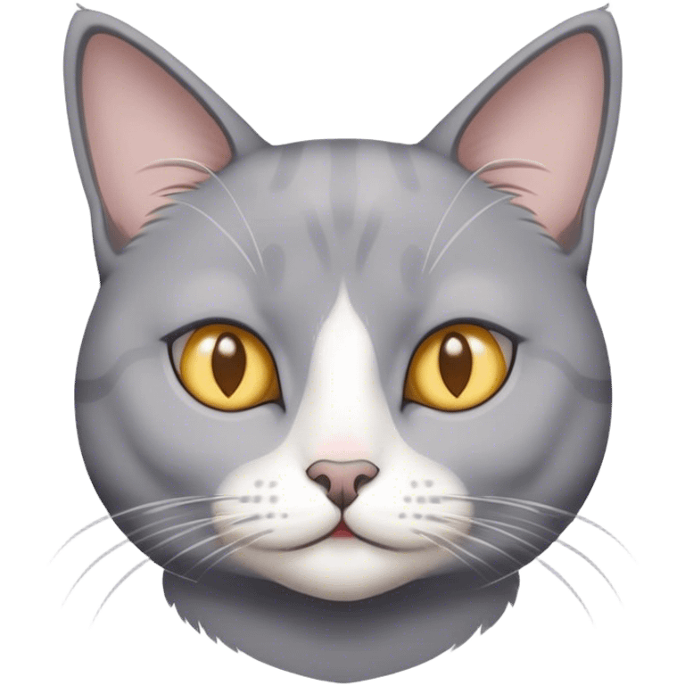 Gray cat whith little white  emoji