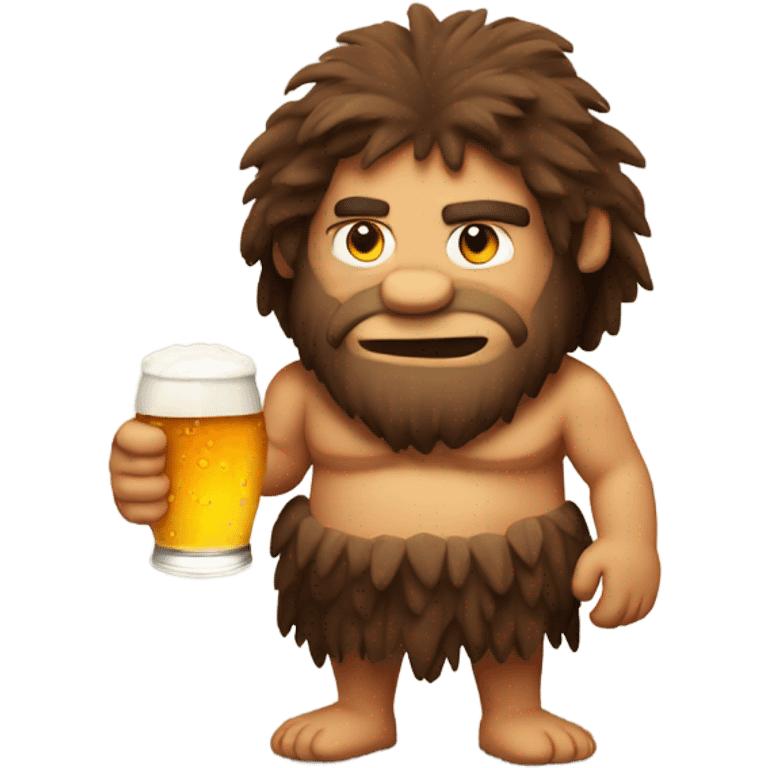 Caveman with beer emoji