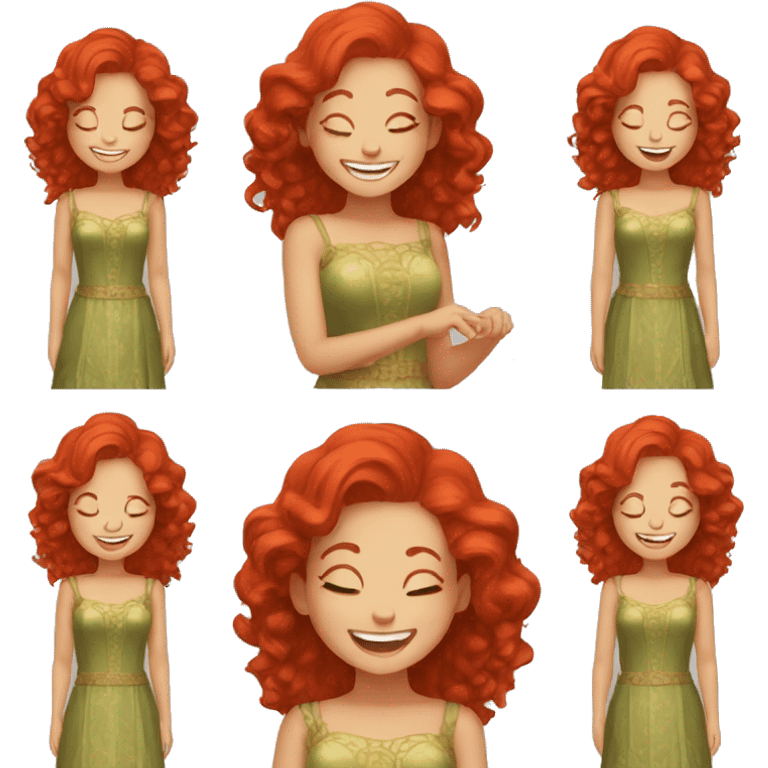 Cute Girl Queen Laughing With Red Hair emoji