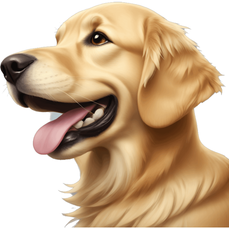 Golden retriever smiling emoji