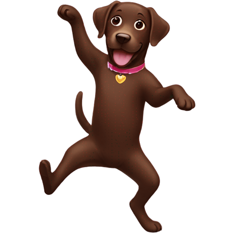 Chocolate lab dancing emoji