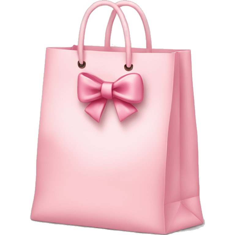 light pink shopping bag with bow emoji