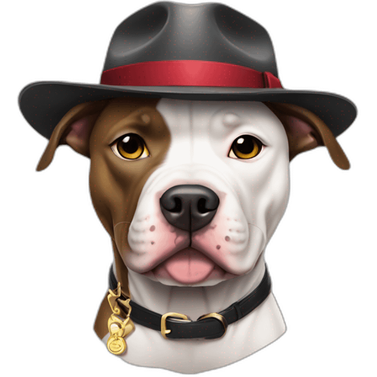 pit bull dog dressed as gangster emoji