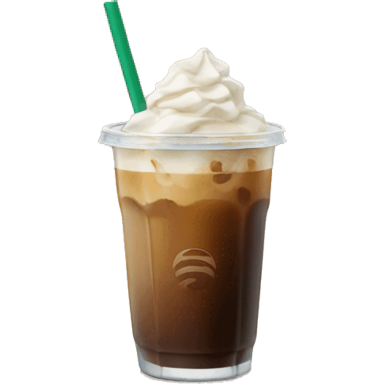 Starbuck ice coffee with ice cubes emoji