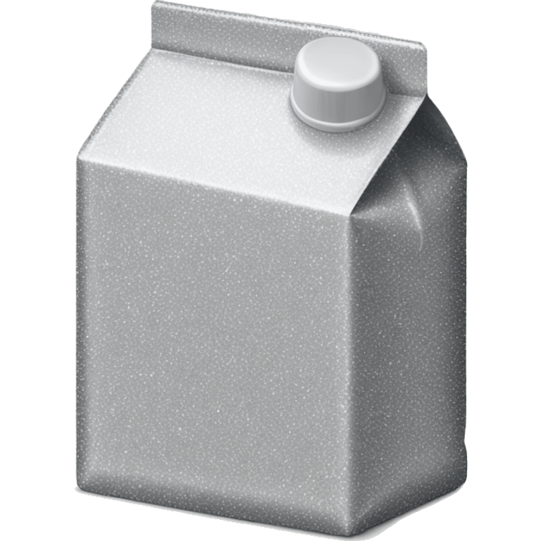 Realistic silver metallic glitter carton of milk. emoji