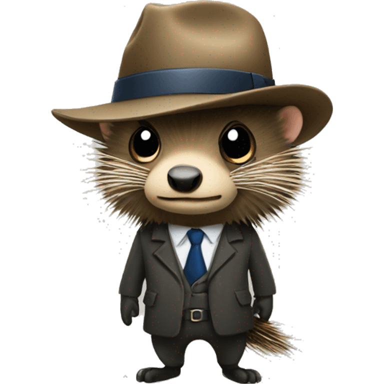 porcupine dressed as detective. emoji