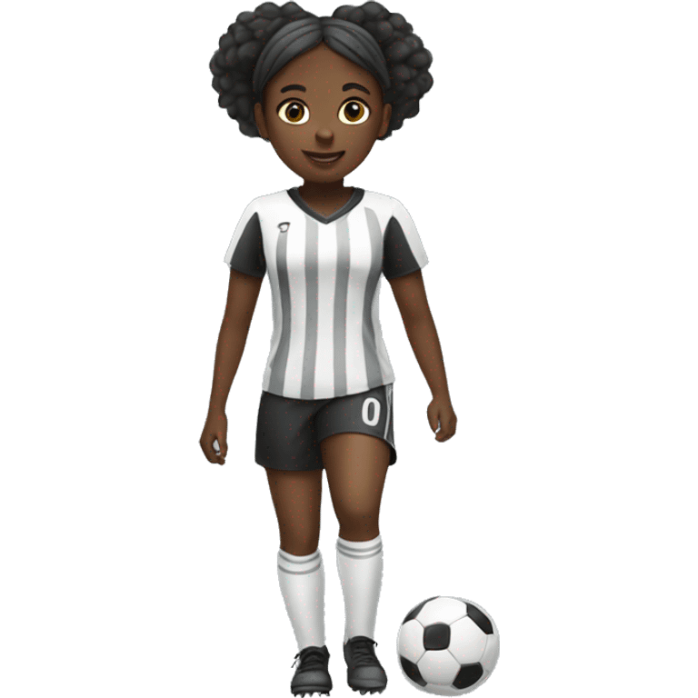 Black girl playing soccer emoji