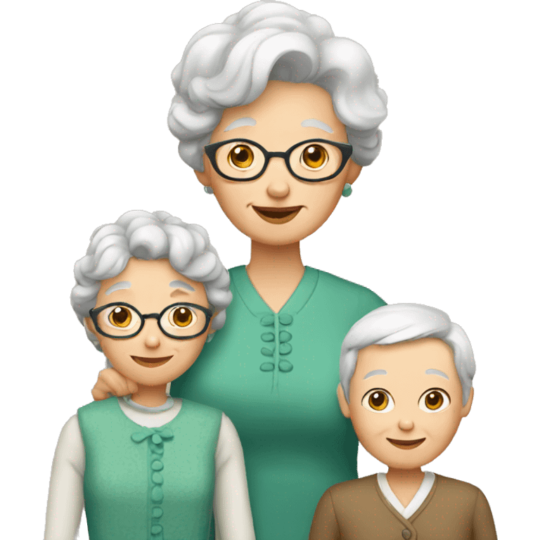 Granny with family emoji