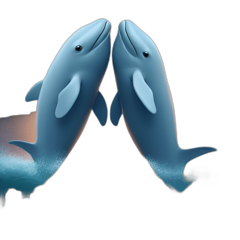 deux baleines qui font une calin avec des coeurscalin emoji