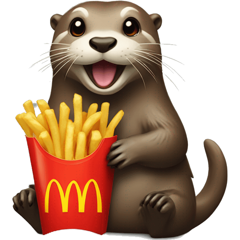 Otter eating a mc Donald’s fries emoji