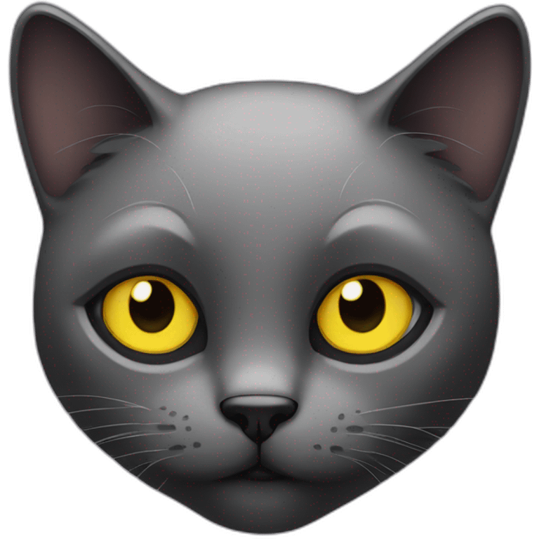 Black cat with yellow eyes emoji