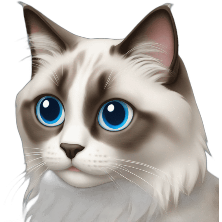 ragdoll cat with blue eyes emoji