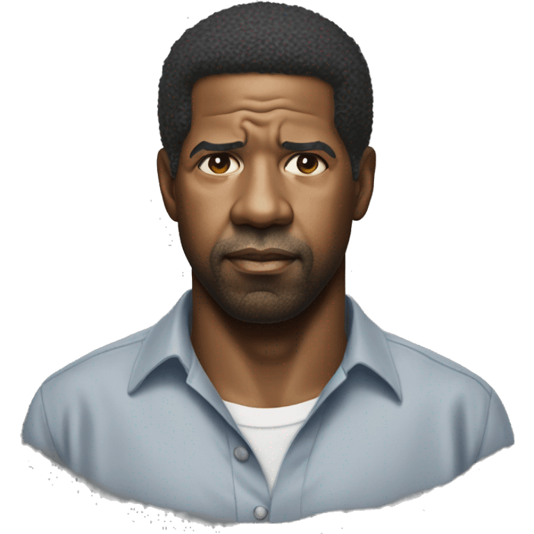 hyper realistic denzel washington wearing shirt emoji