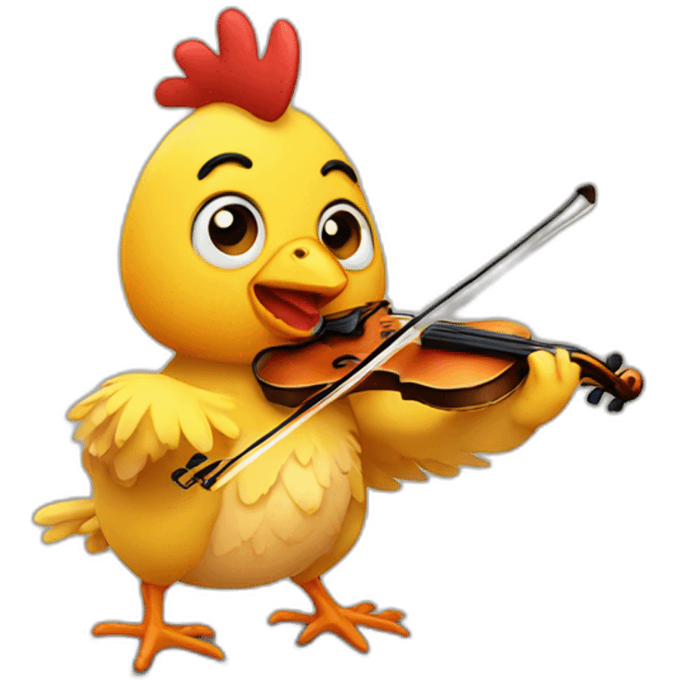 chicken playing violin emoji