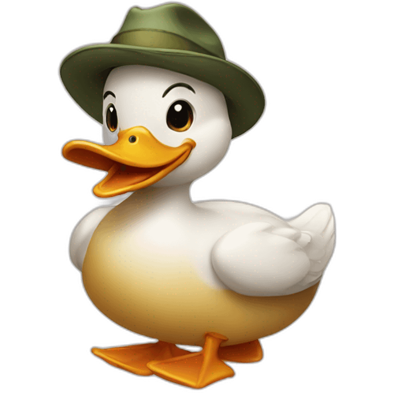 duck with hat emoji