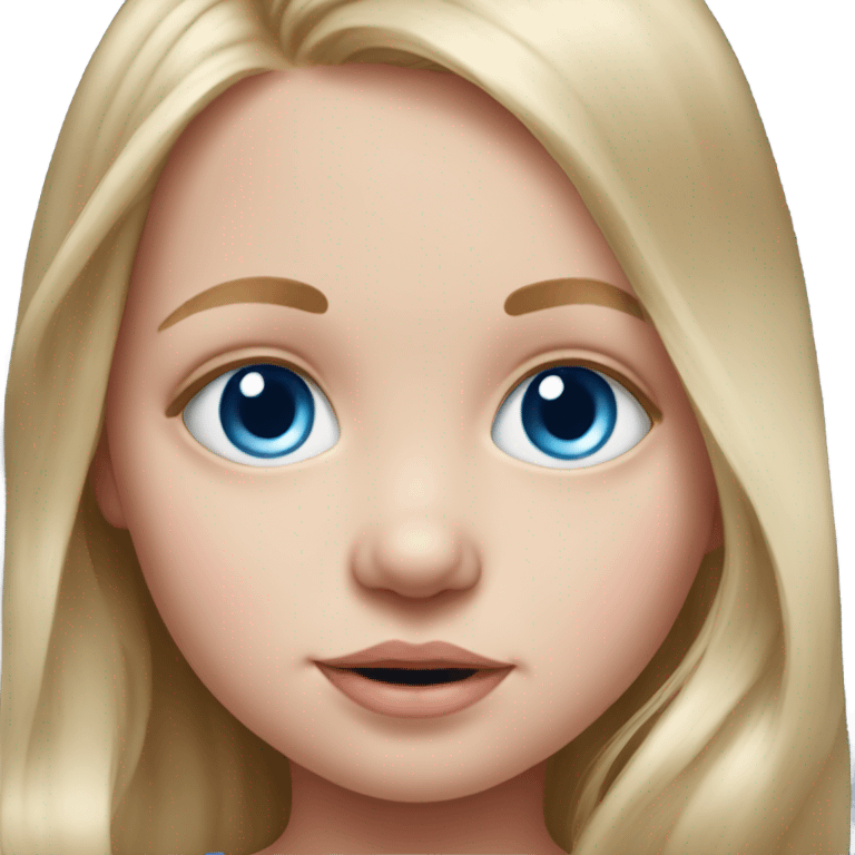 realistic portrait of a baby girl with blue eyes emoji