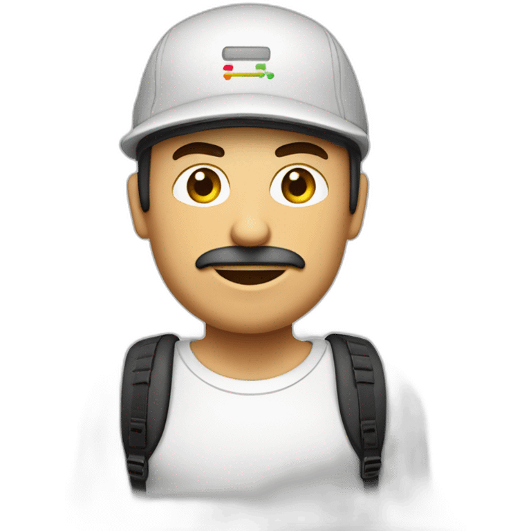 hombre piel blanca gorra muy gordo bermudas en bicicleta emoji