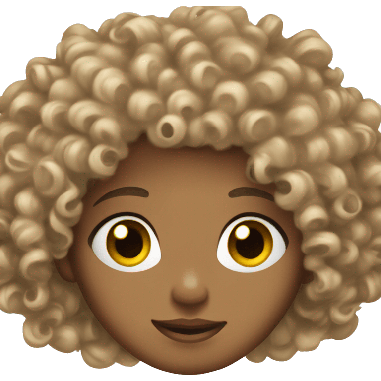 CBrown curly hair with light skin and love eyes  emoji