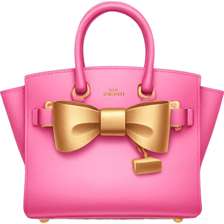 pink birkin bag with gold bow emoji