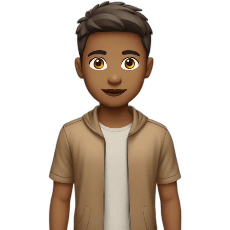 Futuristic boy skin colour light brown(Indian) with laptop  emoji