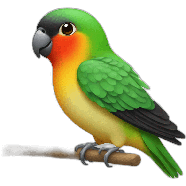 Lovebird fisher with black head emoji