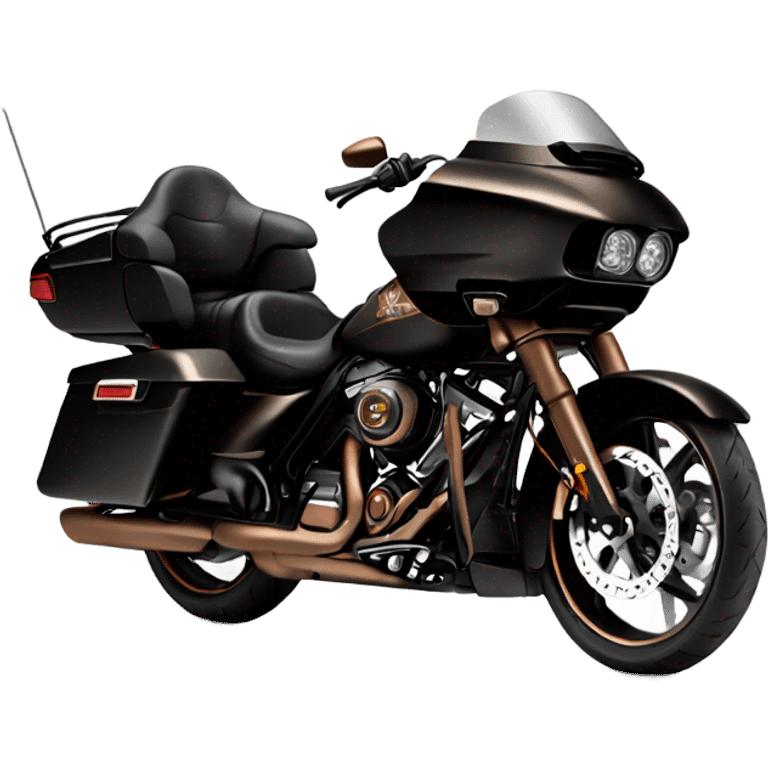 Black Harley Road glide with bronze rims emoji