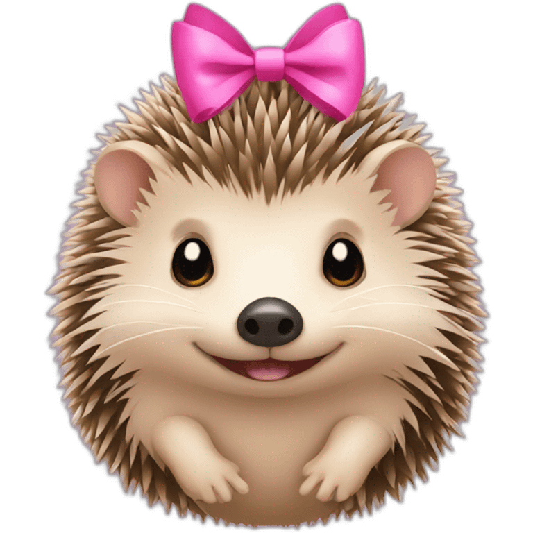 hedgehog with a pink bow emoji