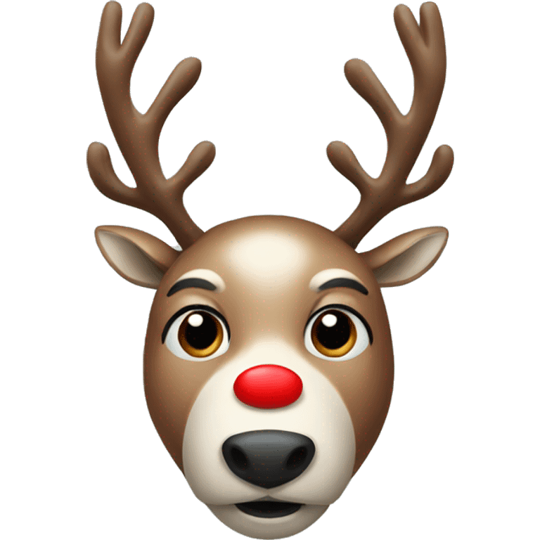 reindeer with red nose emoji