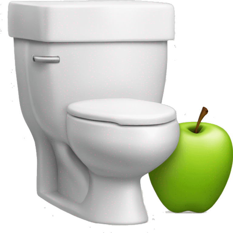 skibidi toilet holding an apple emoji